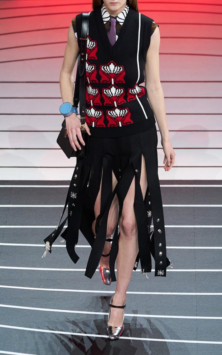 Moda Operandi Prada Embellished Fringe Skirt