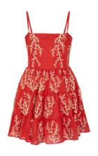 Moda Operandi Agua By Agua Bendita Arrecife Lima Embroidered Linen Mini Dress