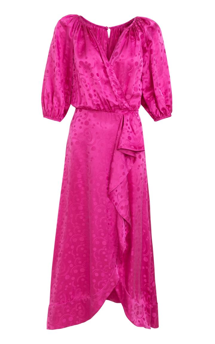 Moda Operandi Saloni Olivia Draped Silk Satin Dress