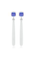 Dana Rebecca 14k White Gold Tanzanite And Dolomite Drop Earrings