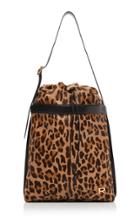 Rochas Large Leopard-printed Leather Soft Army Bag