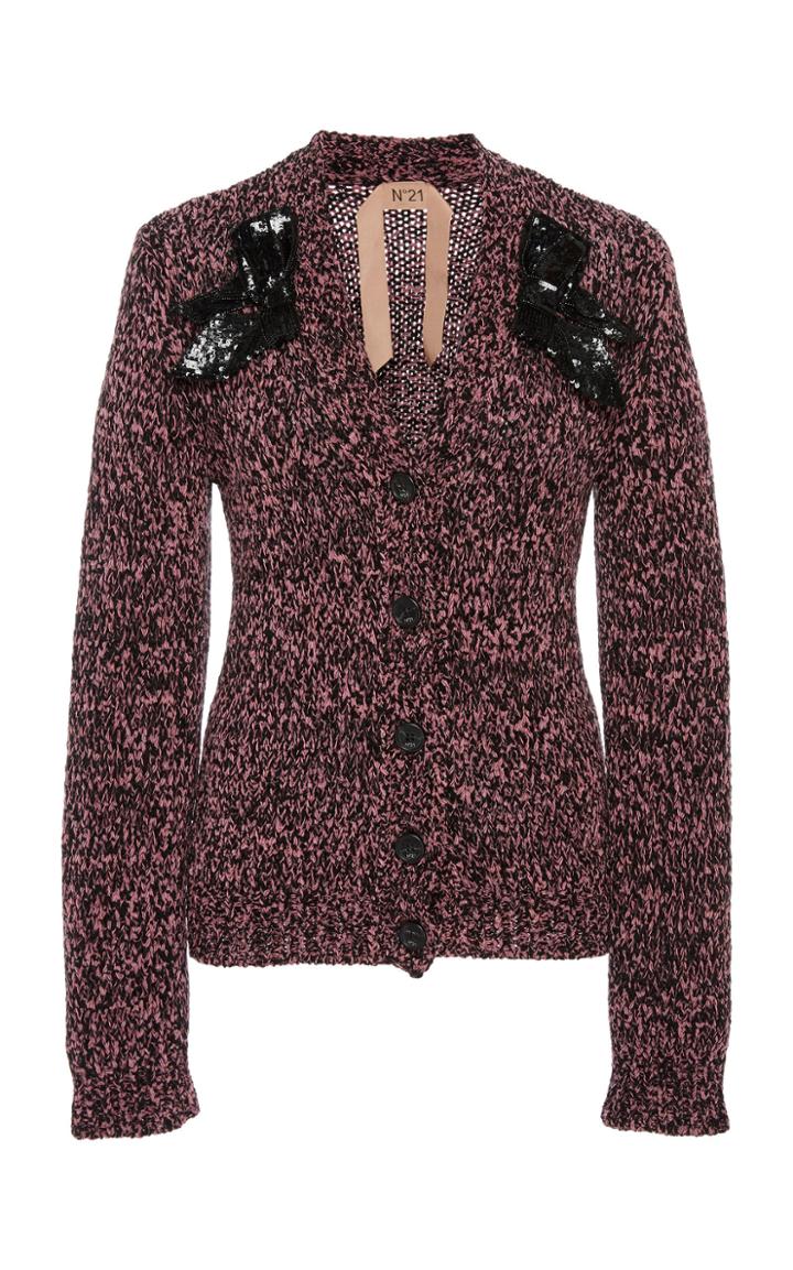 N21 Casta Sequined-trim Cardigan