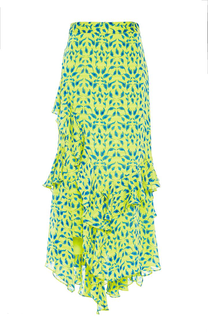 Tanya Taylor Textured Leaf Ikat Rita Skirt