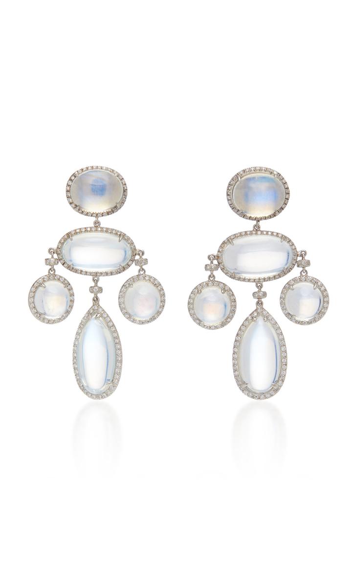 Fred Leighton One-of-a-kind Moonstone Girandole Earrings