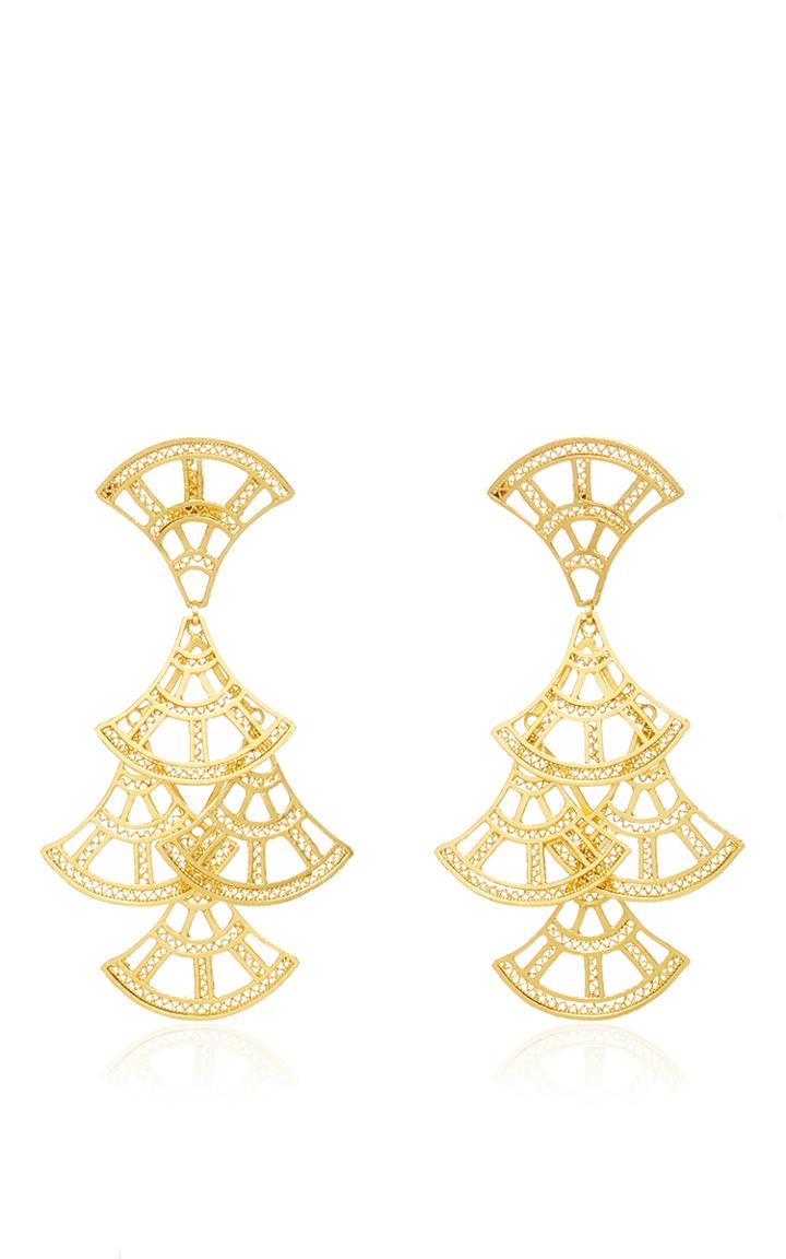 Mallarino Abanico Large Chandelier Earrings