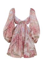 Moda Operandi Zimmermann Botanica Cutout Linen-silk Mini Dress