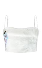 Adriana Iglesias Ada Floral Silk Satin Cropped Top