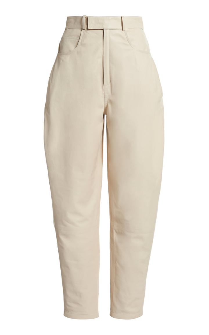 Moda Operandi Zeynep Aray High-rise Tapered Leather Pants