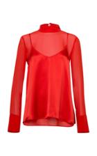 Dorothee Schumacher Transparent Shine Silk Satin Top