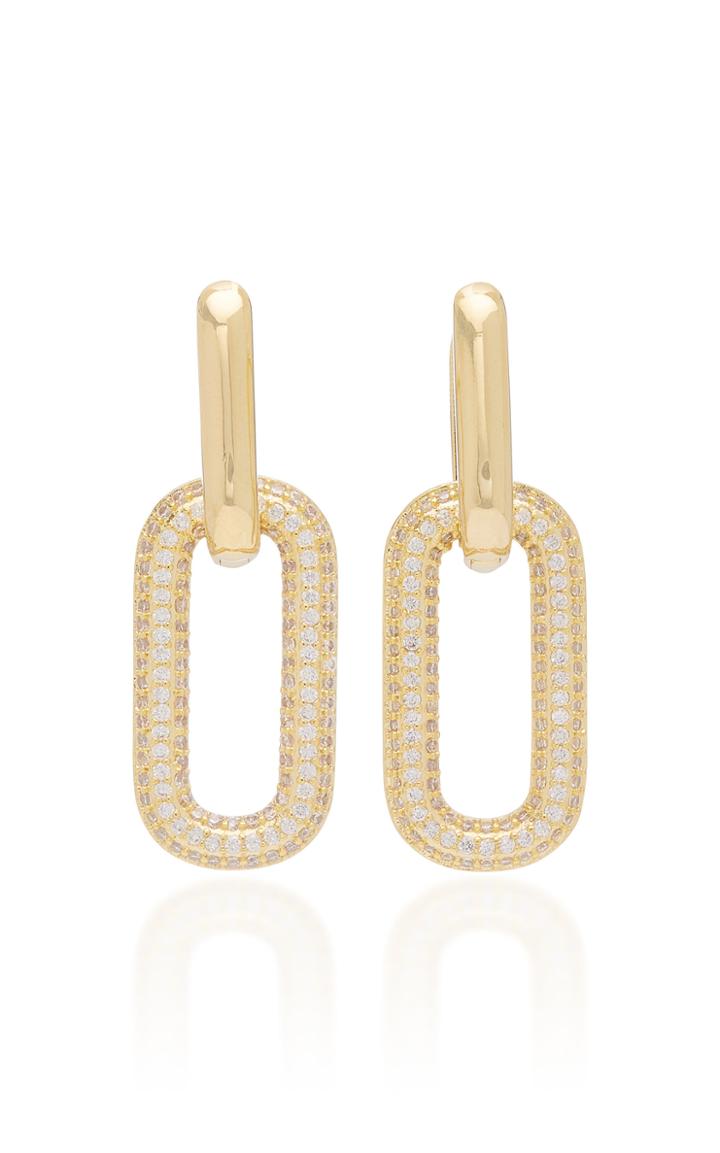 Fallon Firenze Crystal-embellished Gold-plated Earrings