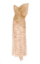 Sandra Mansour Sable Fin Glittered Tulle Strapless Gown