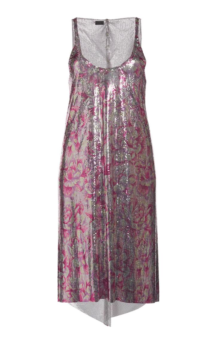 Moda Operandi Paco Rabanne Printed Metallic Mesh Mini Dress
