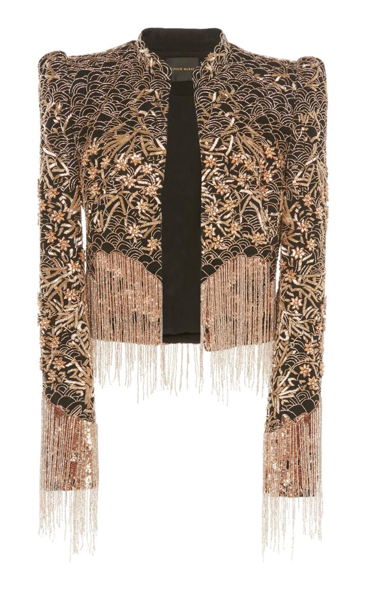Zuhair Murad Metallic Embroidered Cady Jacket