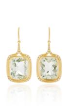 Jamie Wolf 18k Gold Green Amethyst And White Diamond Earrings