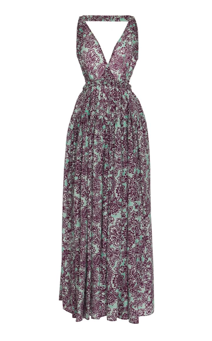 Amur Tatum Wrap-effect Silk Maxi Dress