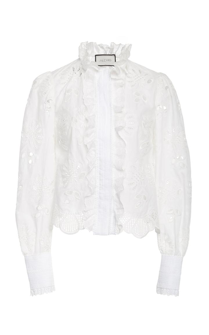Alexis Banha Eyelet Cotton-blend Top