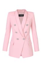 Balmain Oversized Wool Grain De Poudre Double-breasted Jacket