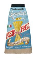 Dolce & Gabbana Spaghetti Print Jute Skirt