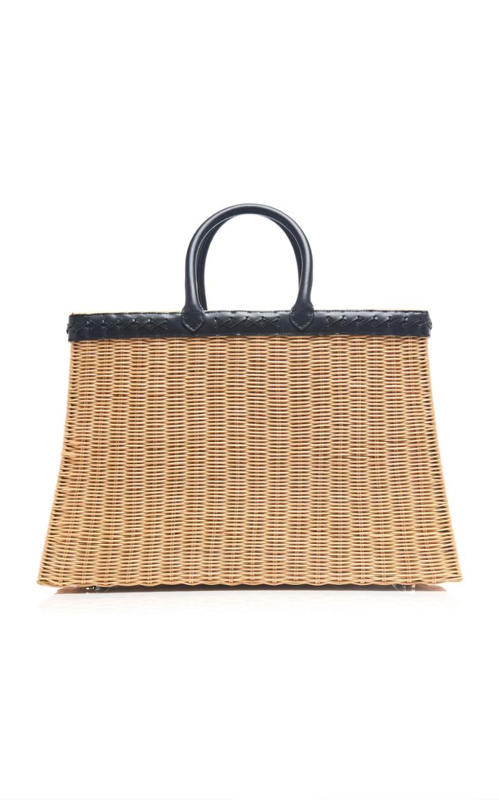 Moda Operandi Sparrows Weave Large Leather And Wicker Tote