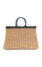 Moda Operandi Sparrows Weave Large Leather And Wicker Tote