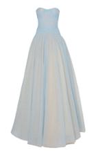 J. Mendel Embroidred Tulle Strapless Gown