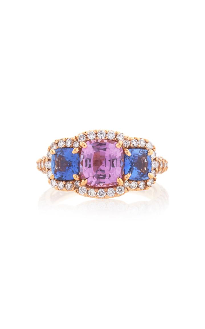 Bayco Pink & Blue Sapphire & Diamond Ring