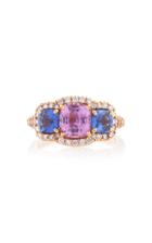 Bayco Pink & Blue Sapphire & Diamond Ring