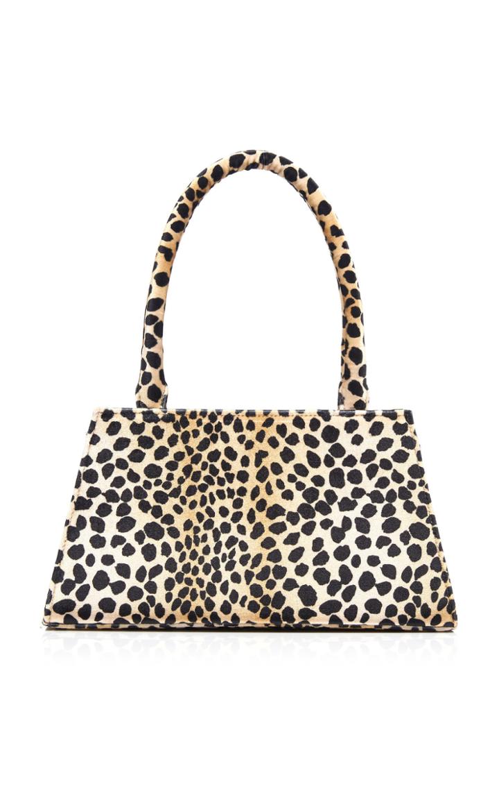 Rixo Dora Leopard Print Velvet Bag
