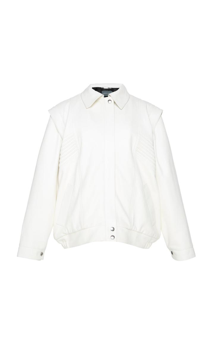 Alberta Ferretti Detachable Sleeve Nappa Leather Jacket