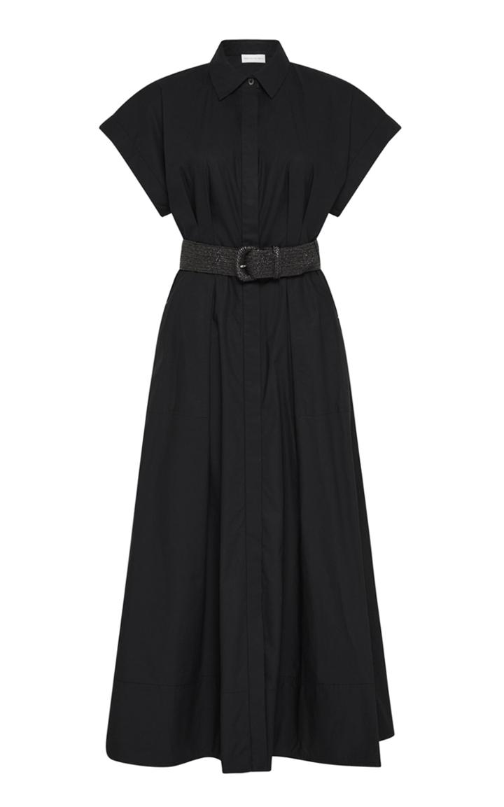 Moda Operandi Rebecca Vallance Fes Pleated Cotton Midi Shirt Dress
