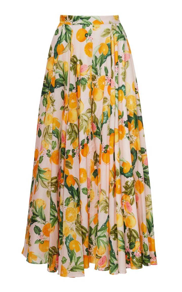 Moda Operandi Cara Cara Aquinnah Printed Cotton-voile Midi Skirt Size: 0