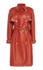Stella Jean Faux Leather Long Lined Coat