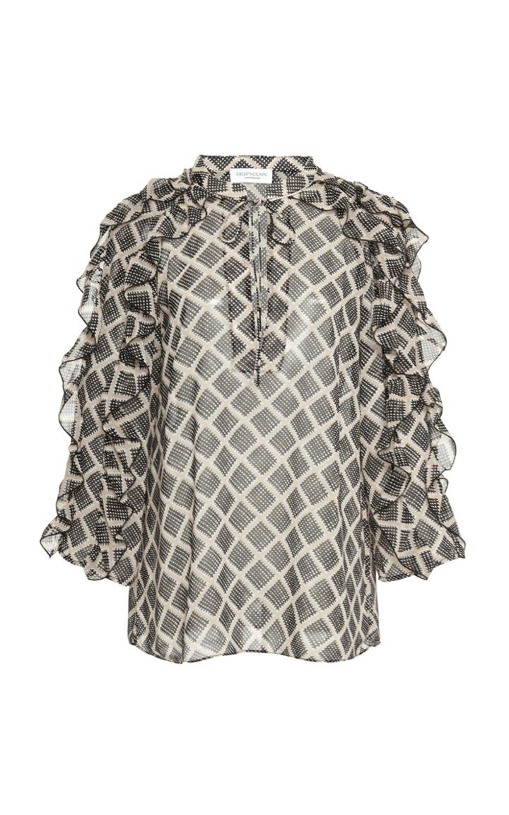 Hofmann Copenhagen Annabelle Printed Ruffle Blouse
