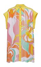 Emilio Pucci Pleated Short Sleeve Satin Shirt