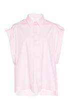Alberta Ferretti Wide Sleeve Cotton Button Down Top