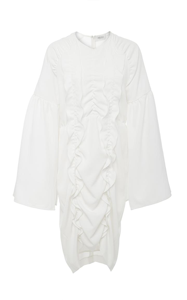 Arias Crepe Gathered Mini Dress