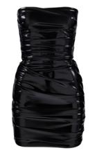 Alex Perry Carter Ruched Vinyl Strapless Mini Dress