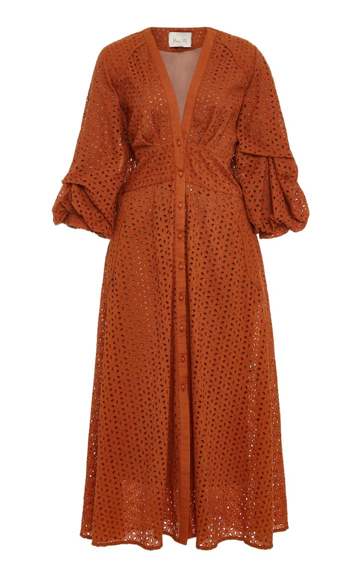 Johanna Ortiz Magical Discipline Broderie Anglaise Cotton Midi Dress