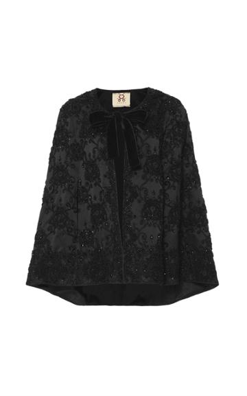 Figue Jacqueline Embroidered Silk Capelet