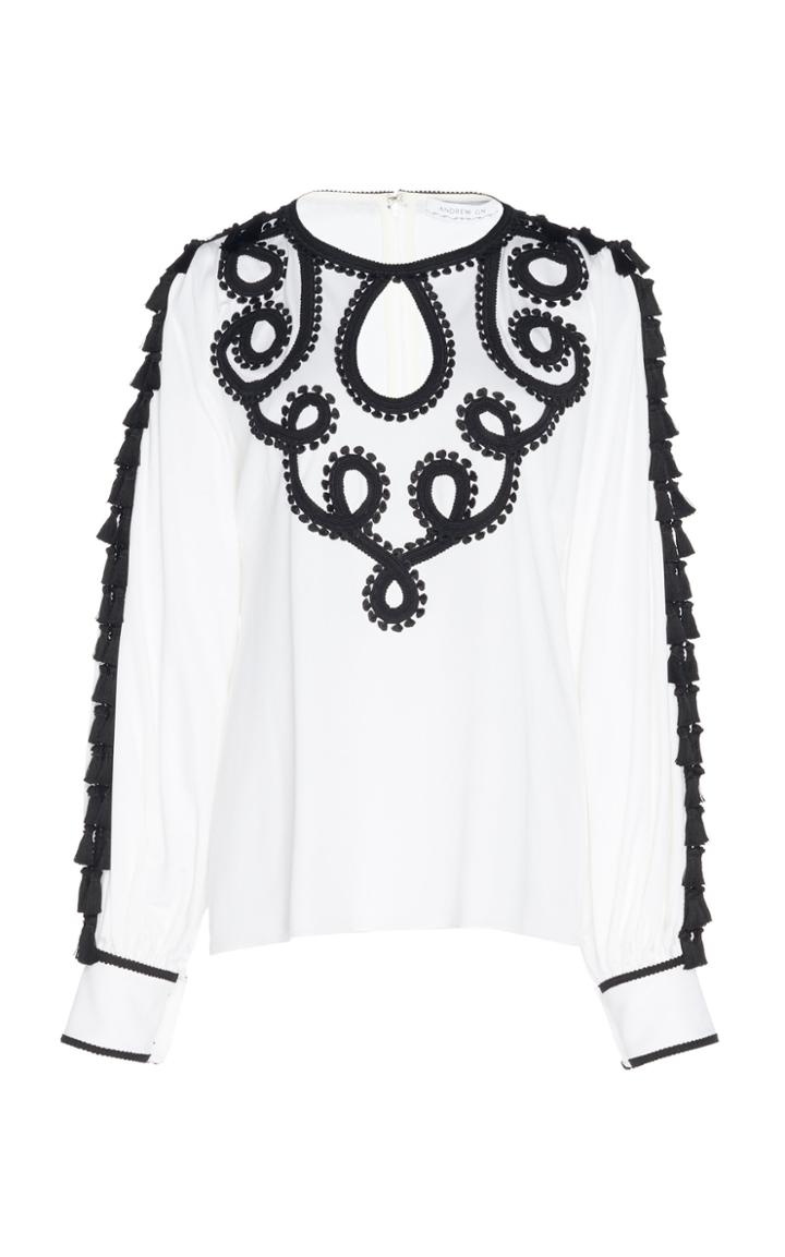 Andrew Gn Embroidered Long Sleeve Top