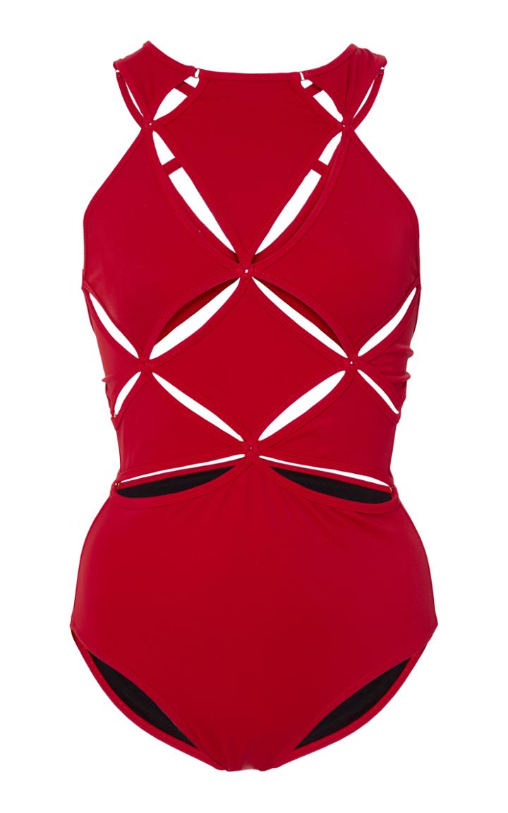 Oye Swimwear Poppy Lace Up One Piece Swimsuit
