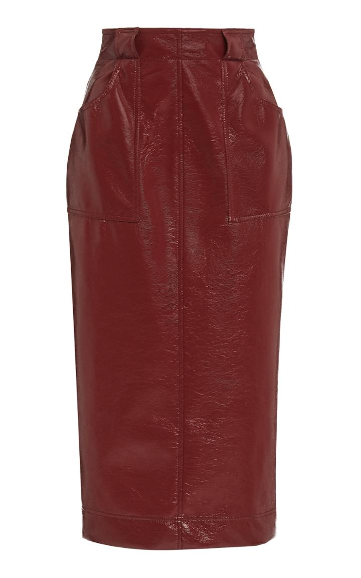Philosophy Di Lorenzo Serafini Vegan Leather Midi Skirt