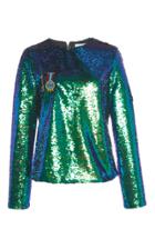 Mira Mikati Scout Patch Sequin Long Sleeve Top