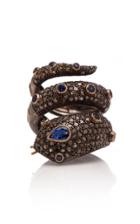 Sanjay Kasliwal 14k Gold Silver Sapphire And Diamond Ring