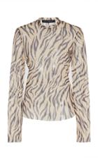 Moda Operandi Sally Lapointe Zebra-printed Chiffon Top Size: M