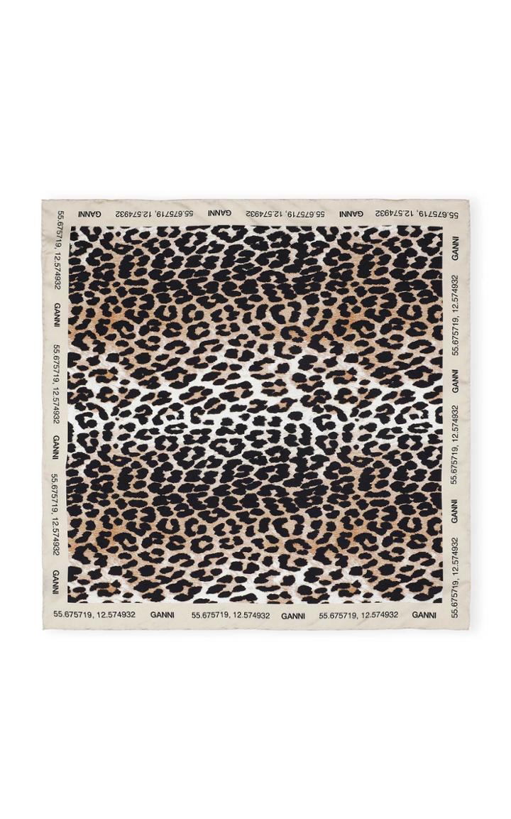 Ganni Printed Silk-satin Scarf