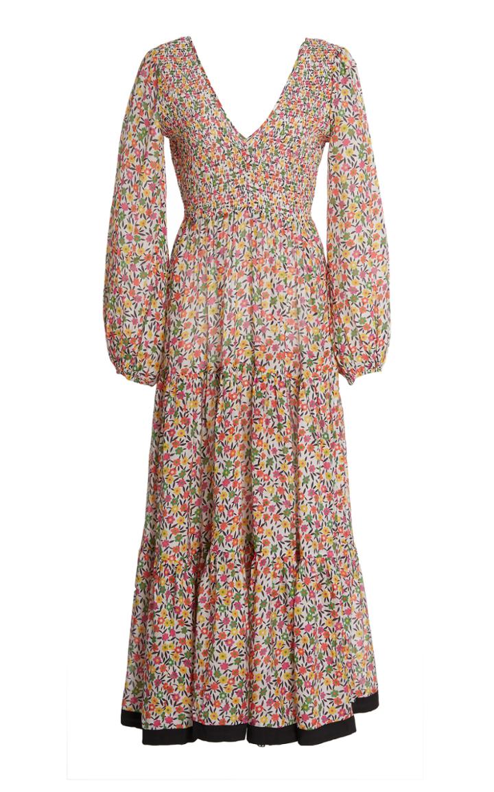 Rixo Brooke Printed Georgette Maxi Dress