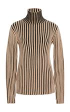 Victoria Victoria Beckham Striped Rib-knit Wool Turtleneck Sweater