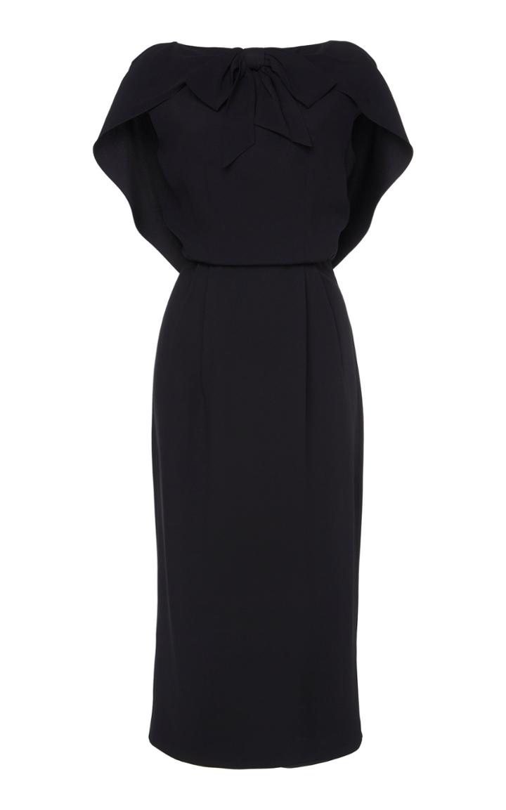 Prada Cape-effect Crepe Midi Dress Size: 38