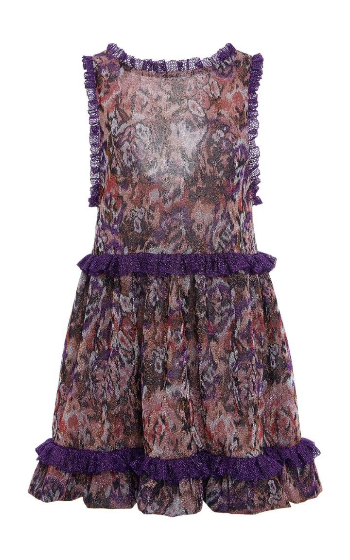 Moda Operandi Missoni Ruffled Trim Printed Mini Dress Size: 38